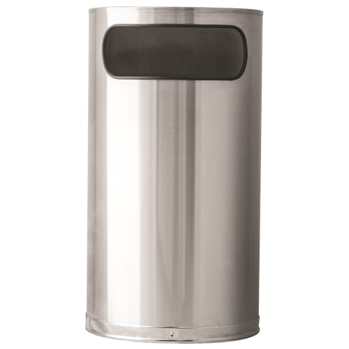 Witt Industries® Half Round Series® 9 Gallon Waste Receptacle, Stainless Steel
